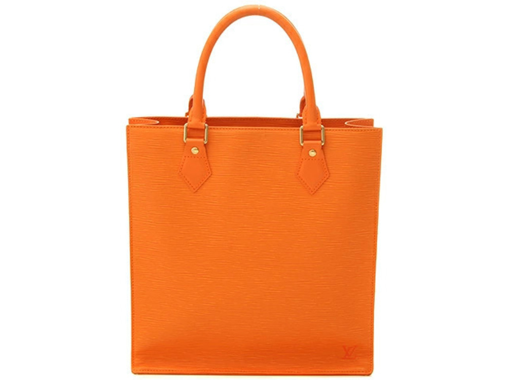 LOUIS VUITTON Epi Sac Plat Handbag Tote Bag Leather Mandarin Orange